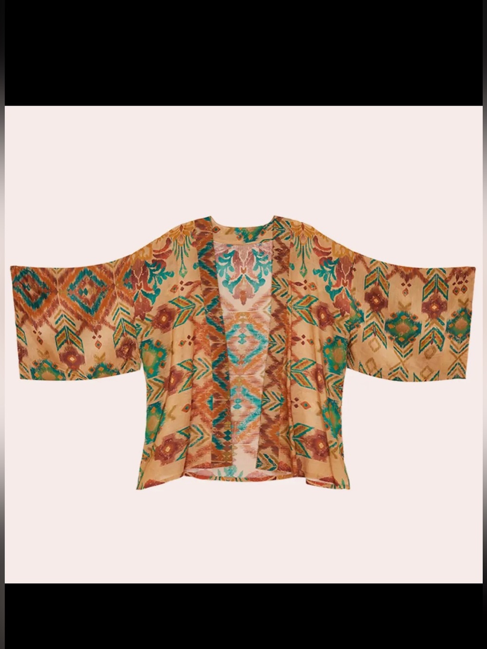 POWDER Warm Cream Ikat Kimono Jacket